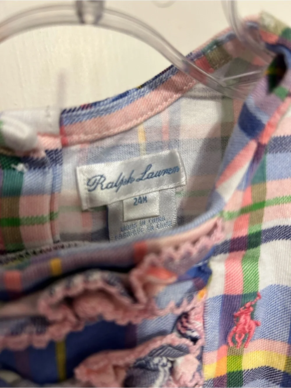 Ralph Lauren Plaid Ruffle Baby Romper